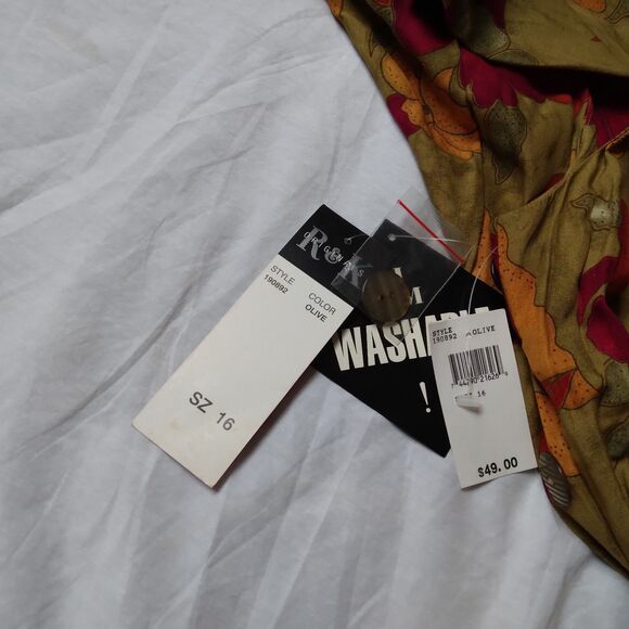 Vintage Tropical Floral Maxi Dress Sleeveless 100% Rayon Beach Cruise Womens 16 - Picture 12 of 13